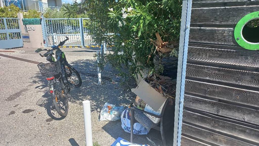 Dépôt sauvage près bac verre