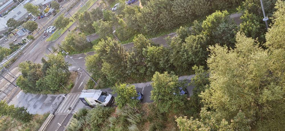 Véhicules obstruant voie piétonne