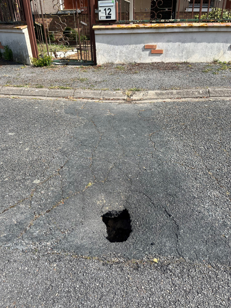 Effondrement de chaussée